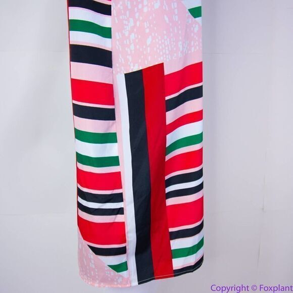 NEW SLNY floral print tie neck color block sleeveless‎ dress, 18W - Picture 10 of 16